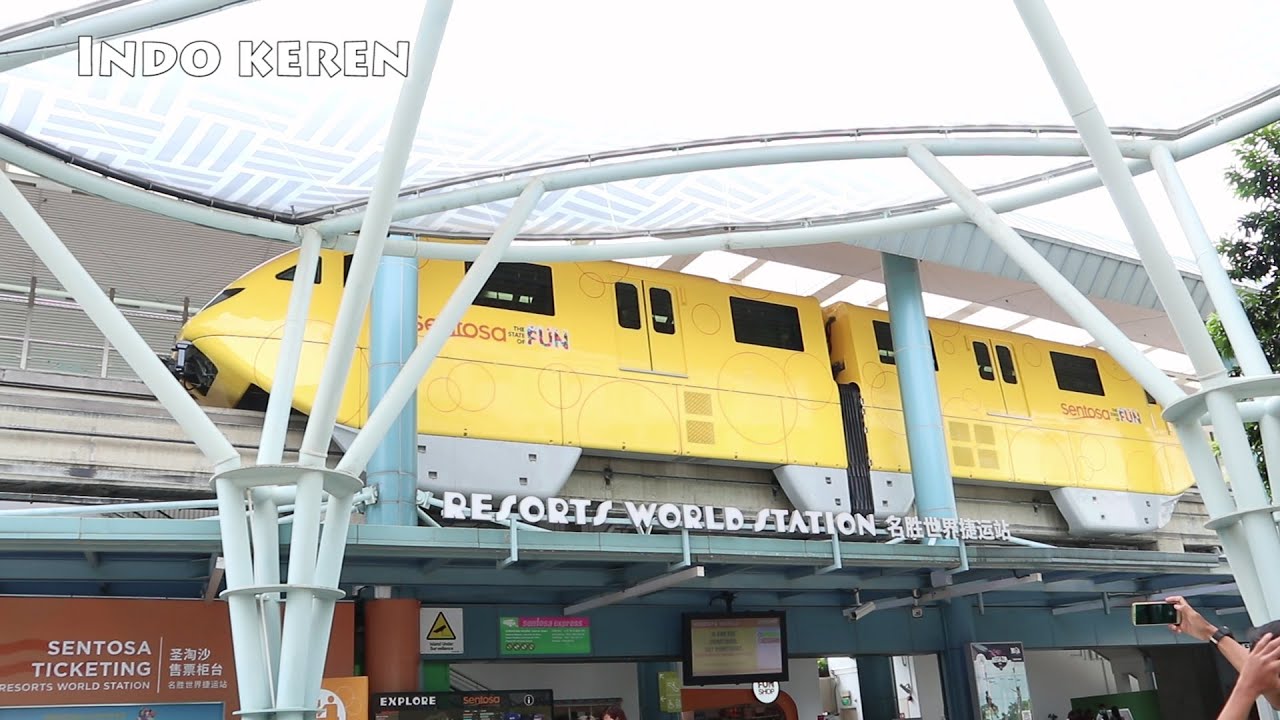 Naik Monorel Sentosa Express dari Pulau Sentosa ke HarbourFront Singapura