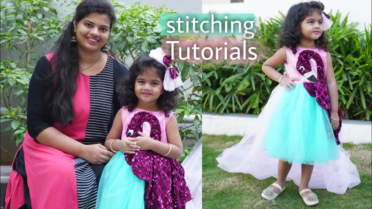 flamingo theme dress for birthday party #cuttingandstitchingtutorials @cndudesignerstudio3647