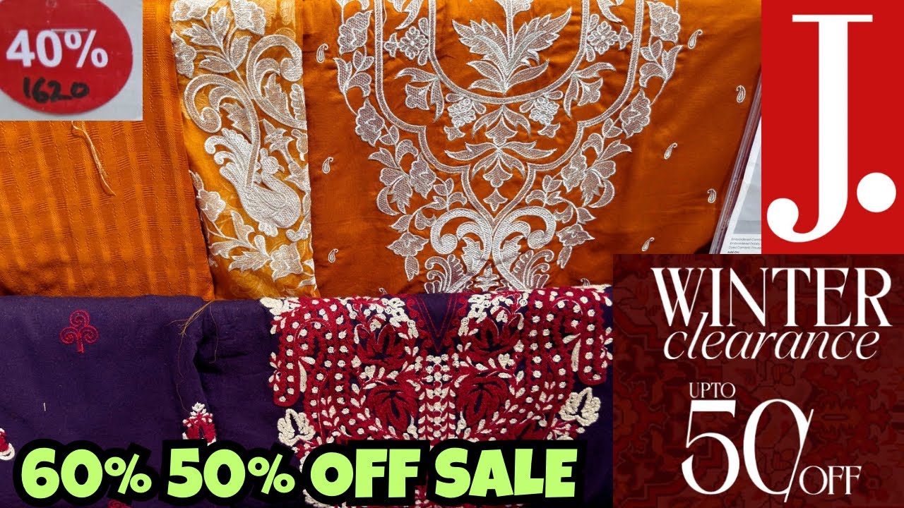 ❤️ J. Junaid Jamshed 50% OFF Sale ♥️ j. unstitched sale collection  😱 j.sale 2025