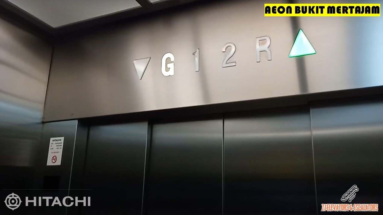 2 Hitachi Elevators (1 OOS) at AEON Bukit Mertajam, Penang, Malaysia.
