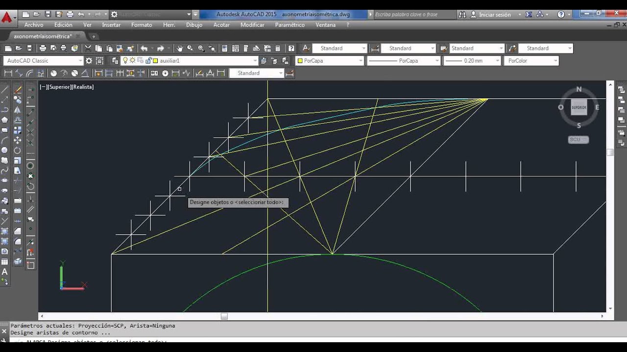 Dibujar círculos en perspectiva caballera en AutoCAD.