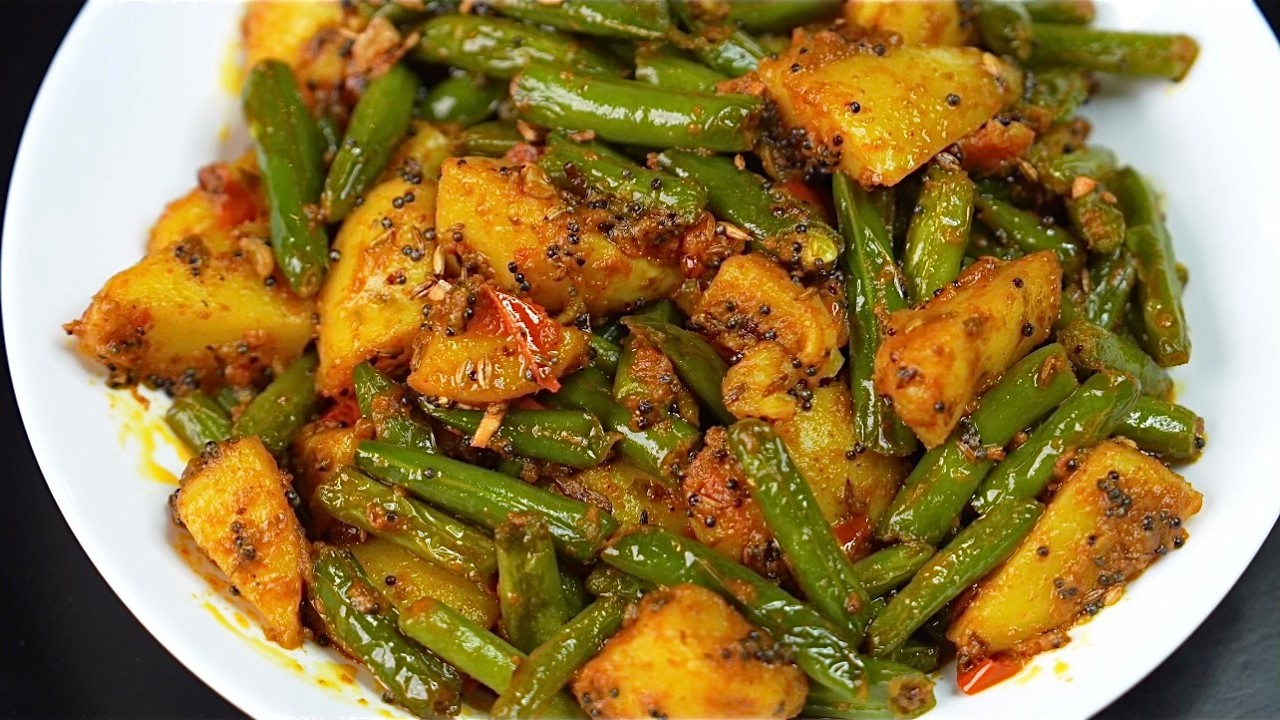 चटपटी मसालेदार बीन्स आलू की सब्जी | Aloo Beans Ki Sabzi | Beans Aloo Masala Fry