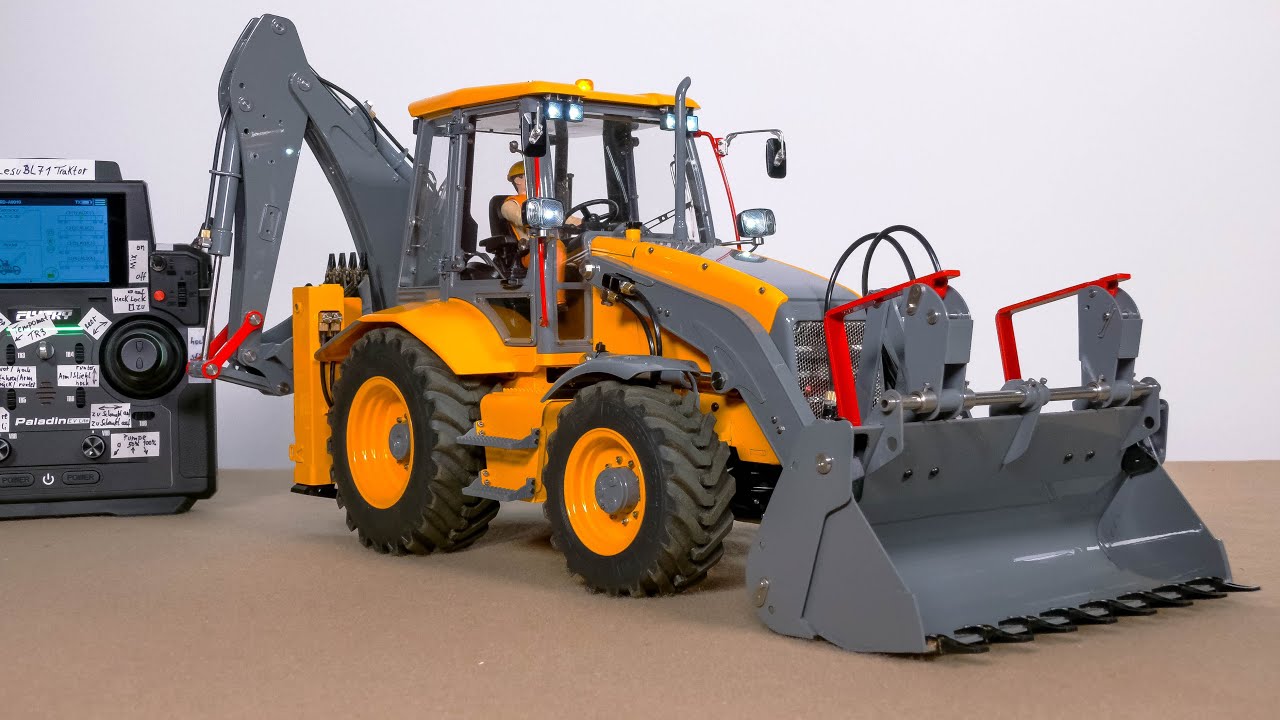 PRESENTATION LESU BL71 AOUE RC HYDRAULIC TRACTOR VOLVO REPLICA RTR SOUND LIGHTS FLYSKY PL18 EV LITE
