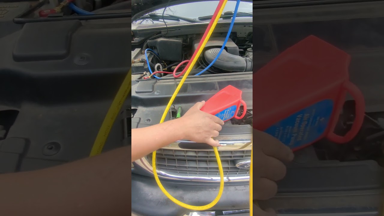 How to pull a vacuum on R134a system using air compressor vacuum pump