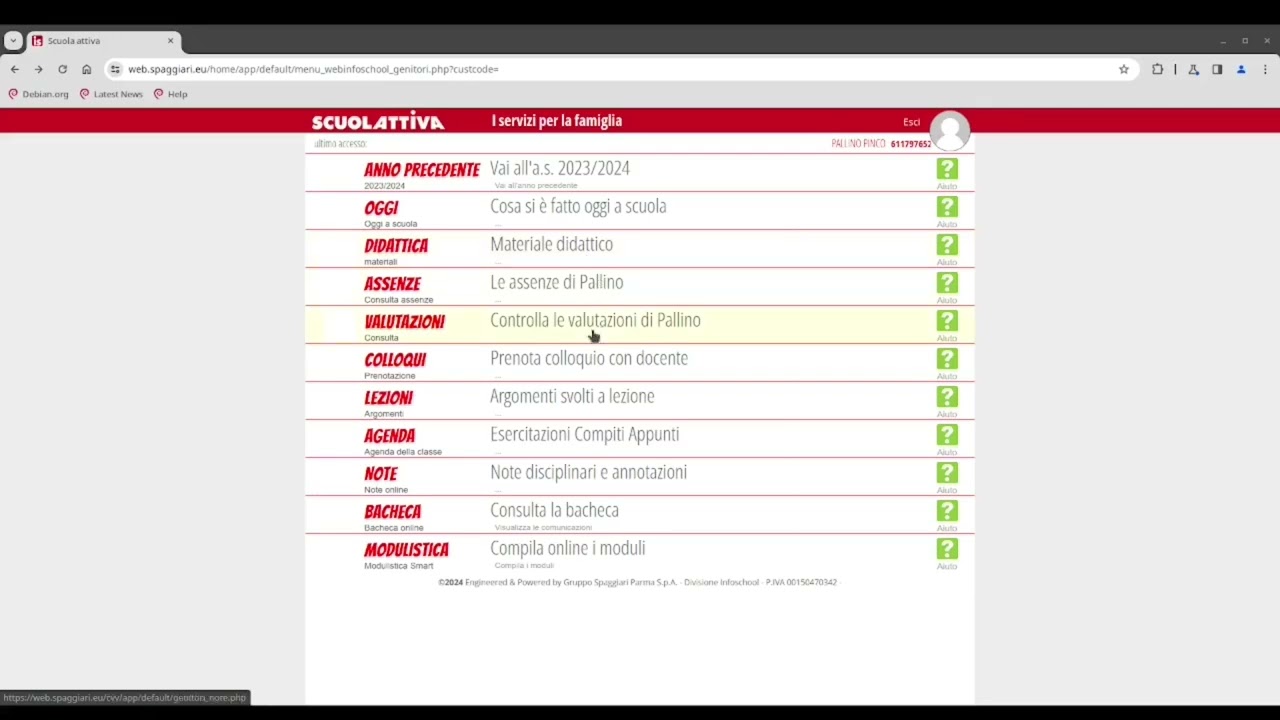 Controllare le valutazioni; spiegazione in albanese.