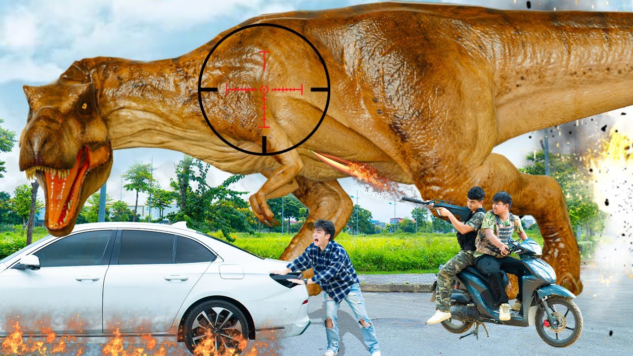 Jurassic Park Fan Made Movie #4 | T-rex Attack | Blockbuster T-rex Chase 2023 | HOT Movie @Ms. Sandy