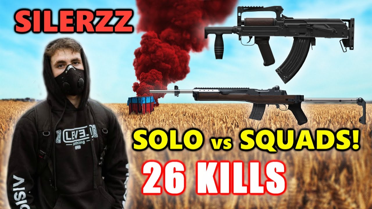 SILERZZ - 26 KILLS - GROZA + Mini14 - SOLO vs SQUADS! - PUBG