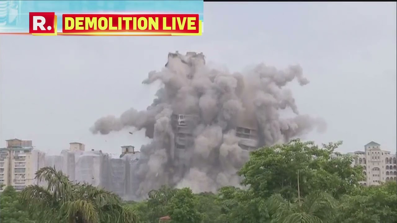 Watch: Clouds Of Dust Engulf Noida Twin Towers Site; 80,000 Tonnes Of Debris Left Behind