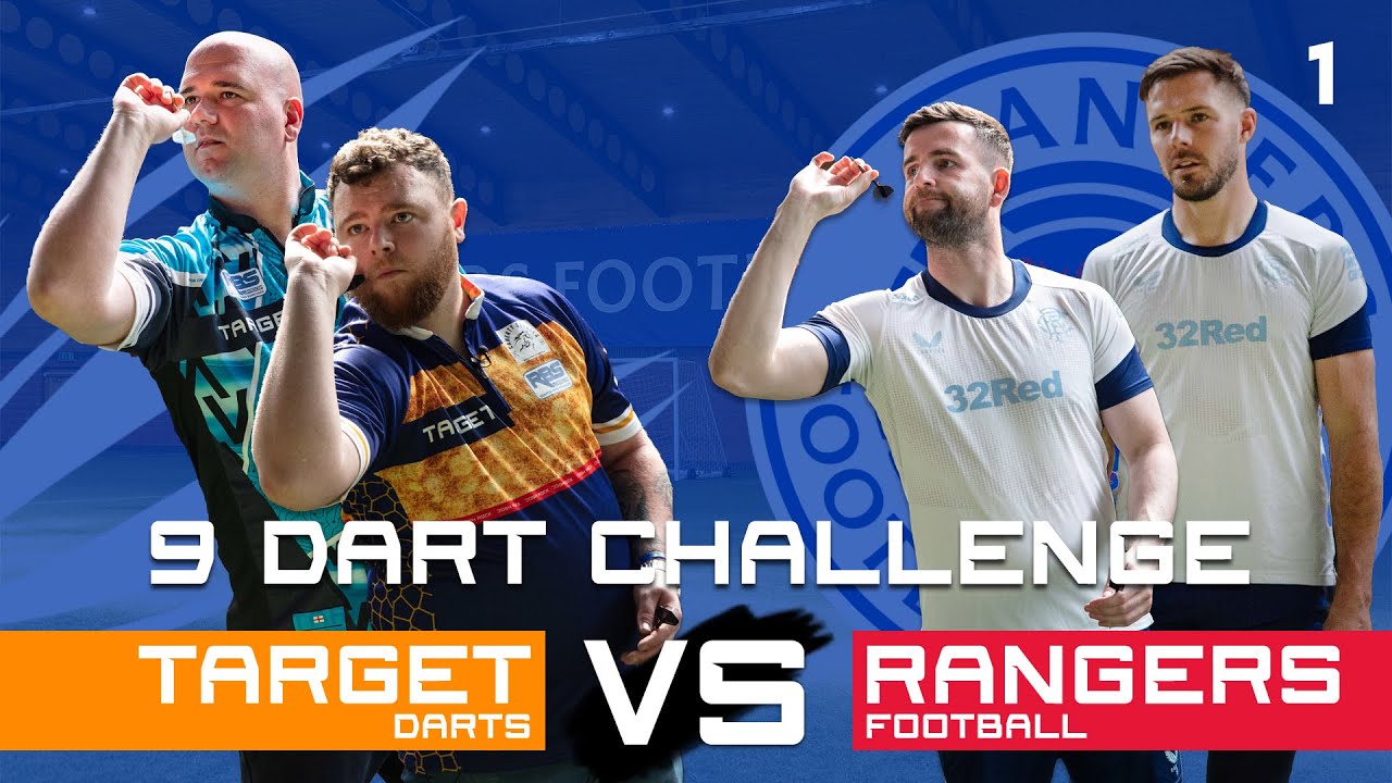 ЧАСТЬ 1 | Target Darts против футбольного клуба Rangers | Состязание в 9 дротиков