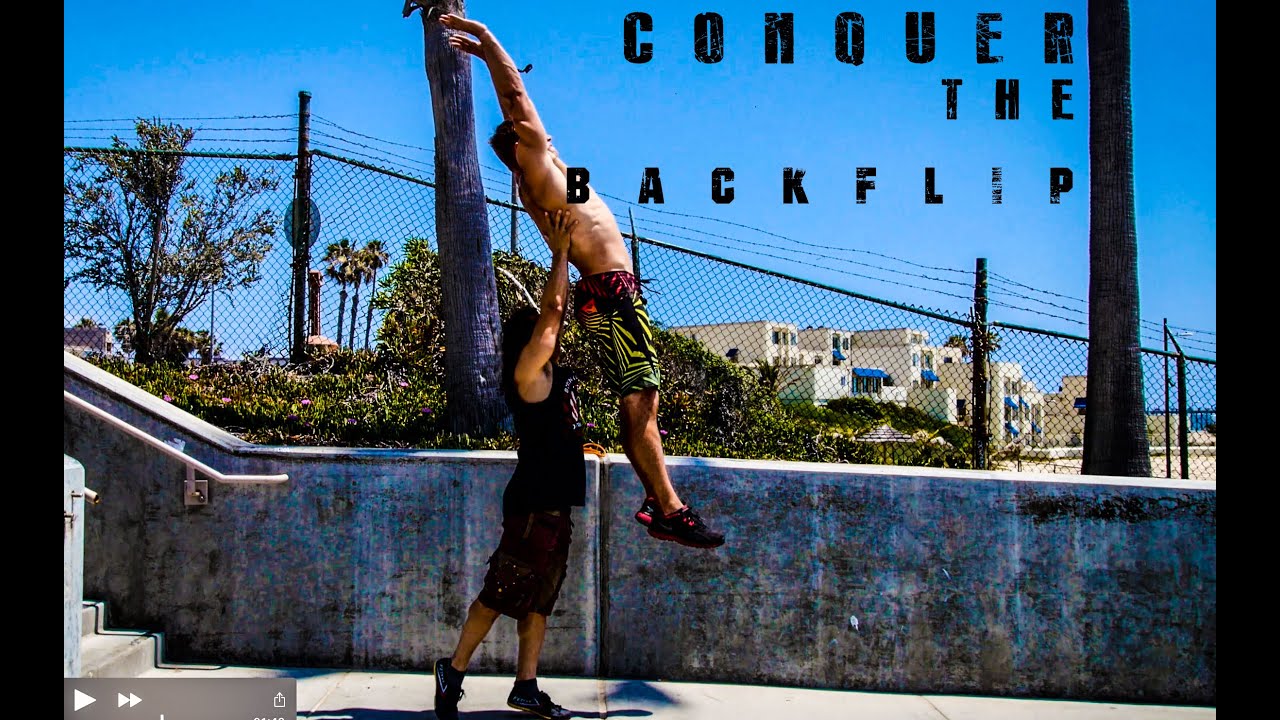 How to do A backflip part 1- Conquering fear for back flip tutorial. Spotting and prerequisties