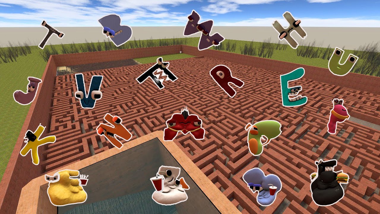 DESTROY ALL ALPHABET LORE FAMILY in MAZE ( Garry's Mod )
