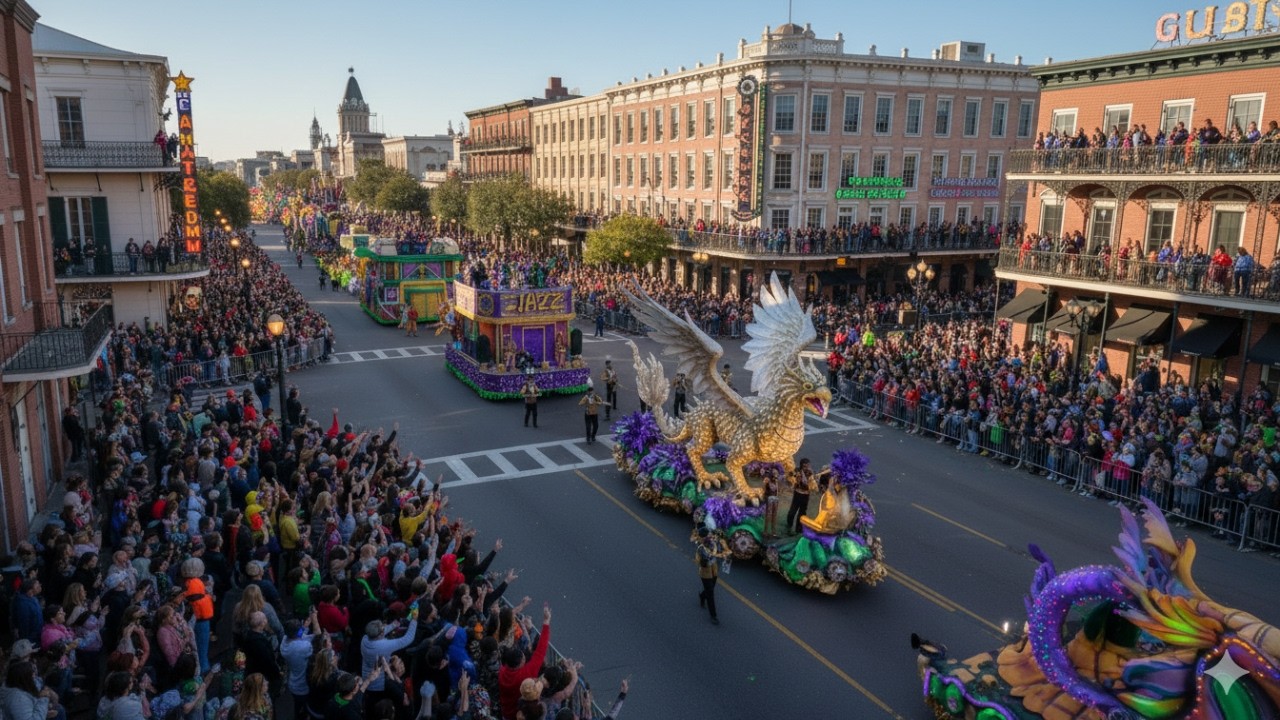 Mardi Gras Parade in New Orleans 2026 🎭 | Best Bourbon Street Carnival Floats in 4K