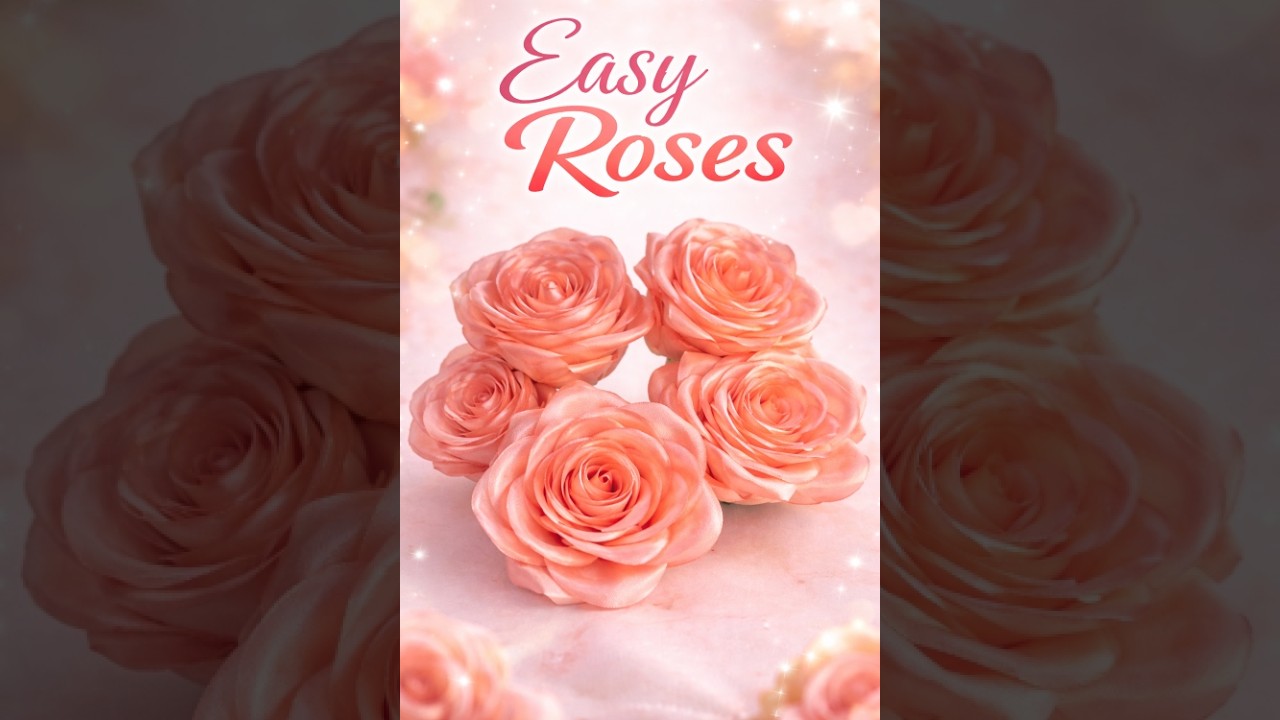 How to make ribbon rose | Satin ribbon rose making ideas #youtube #shorts #flower making
