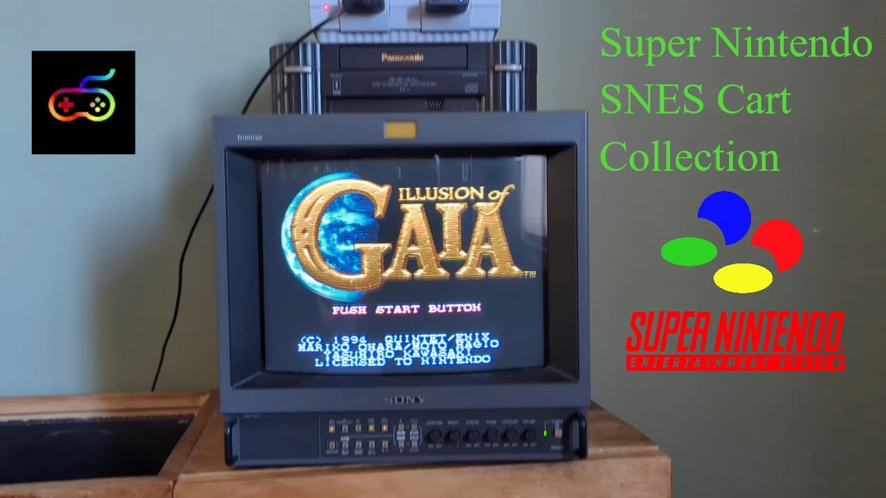 Super Nintendo SNES carts played on a Sony PVM 14M2U CRT TV
