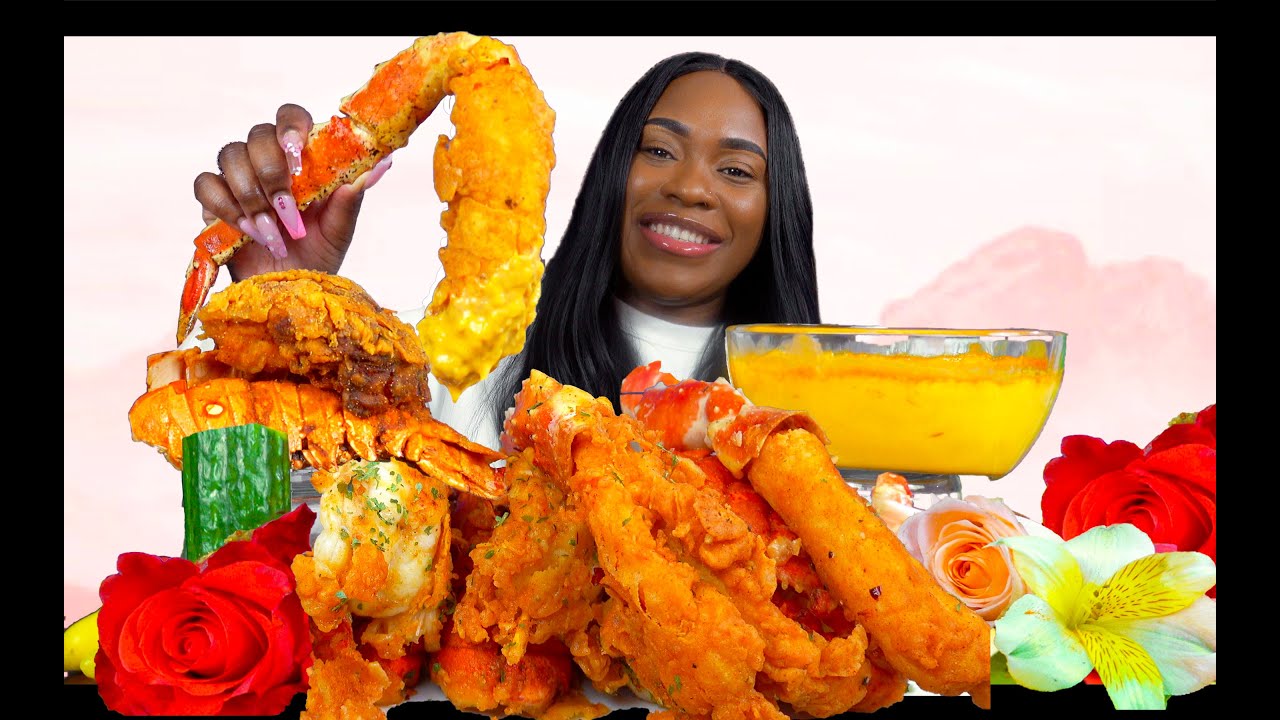 FRIED SEAFOOD MUKBANG | DEEP FRIED KING CRAB LEGS MUKBANG | CHEESE SAUCE, HUGE SEAFOOD BOIL MUKBANG