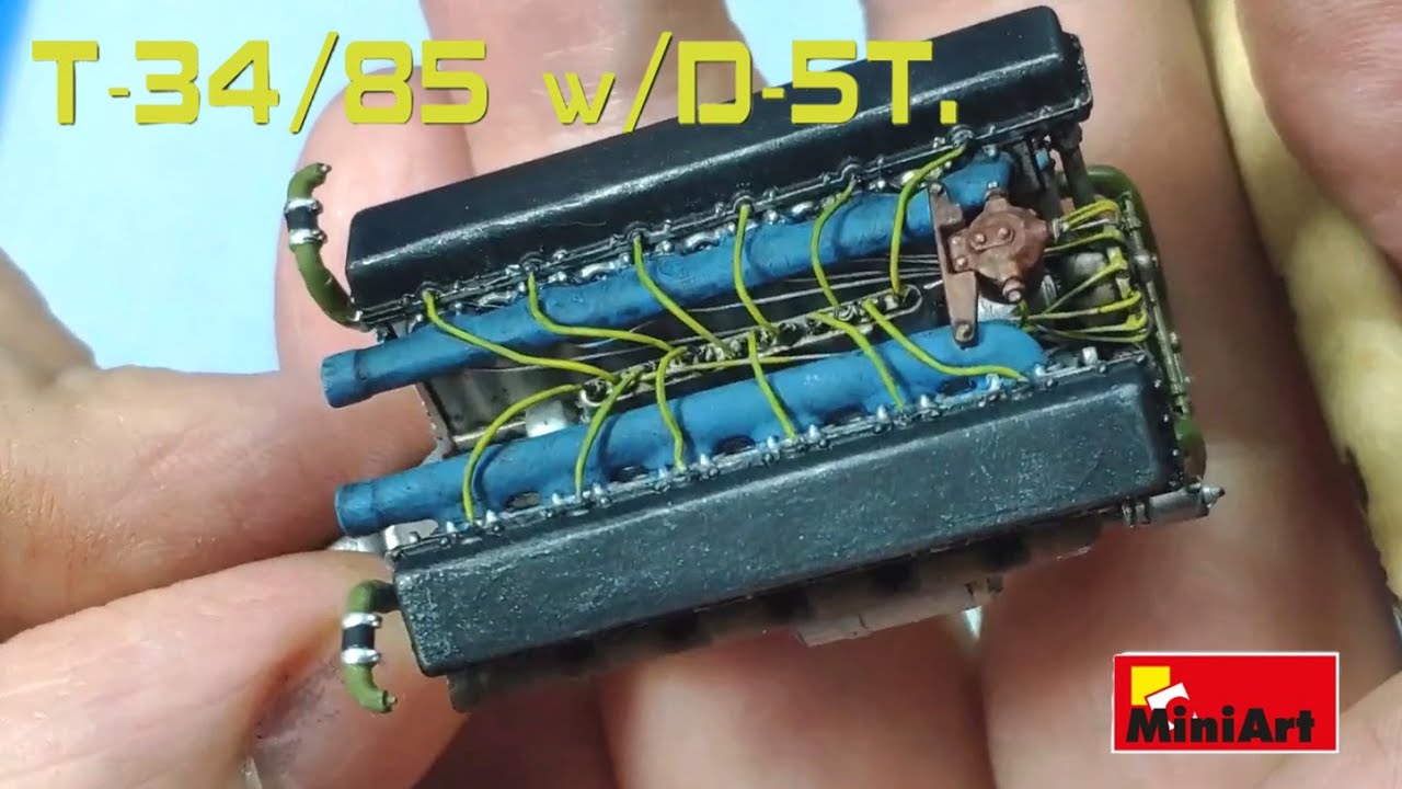 Устанавливаю Двигатель в Танк Т-34/85. Модель от Minart с Интерьером Ч.3