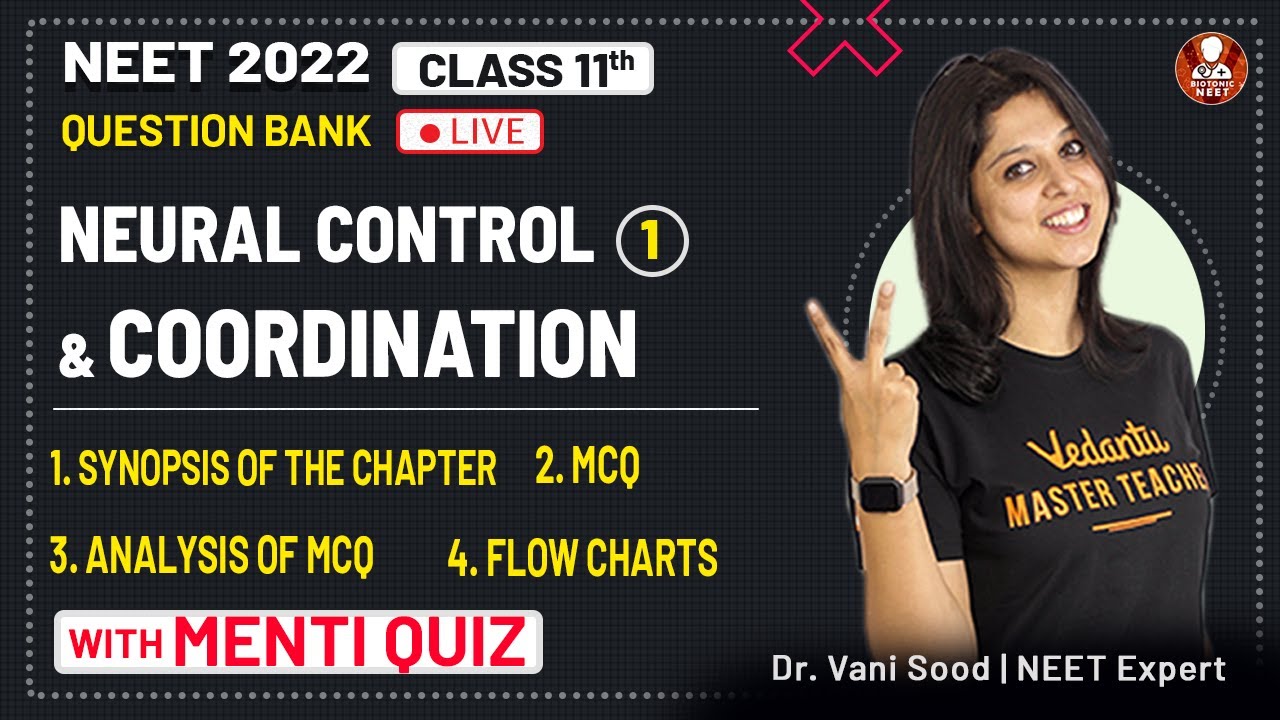 NEET: Neural Control & Coordination | Class 11 | NEET Biology Question Bank-01 | NEET 2022 | Vedantu