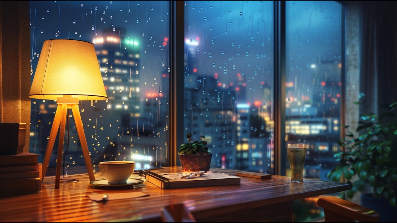 Rainy Tokyo Room Lofi ☔ 1 Hour Beats for Study & Deep Focus