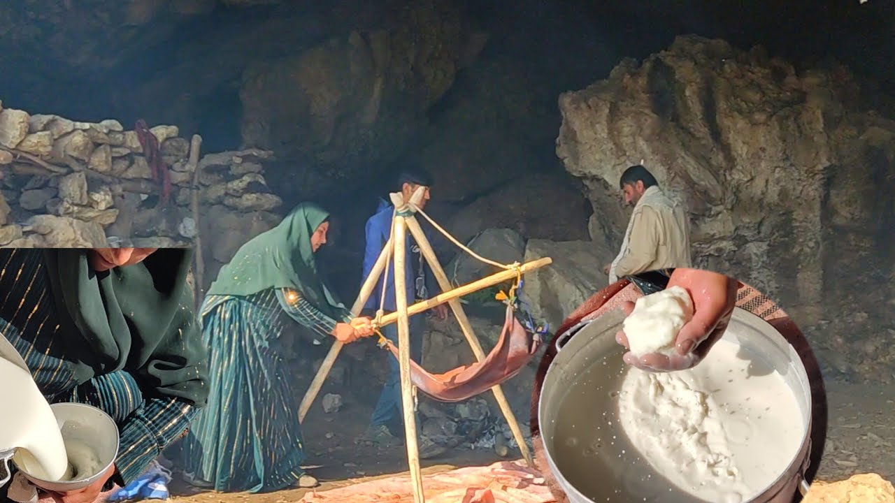 Nomadic life in the cave , poor nomads who are forced to move for life and income