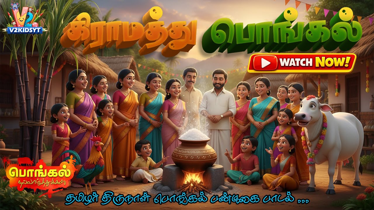 கிராமத்து பொங்கல் 2026 - Pongal Song For Kids |  | Pongal Song in Tamil | V2 Kids YT