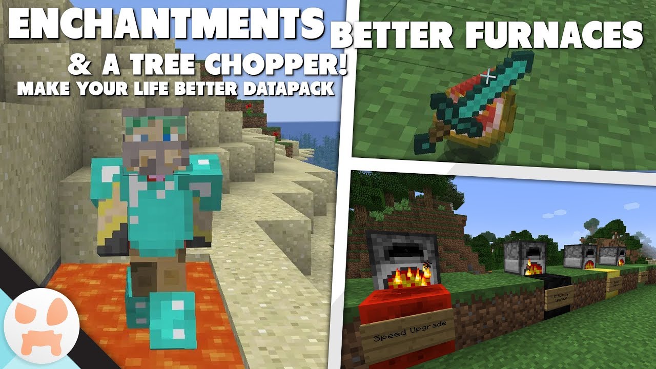 MORE ENCHANTMENTS & BETTER FURNACES! | Make Your Life Better 1.13+ Datapack Showcase