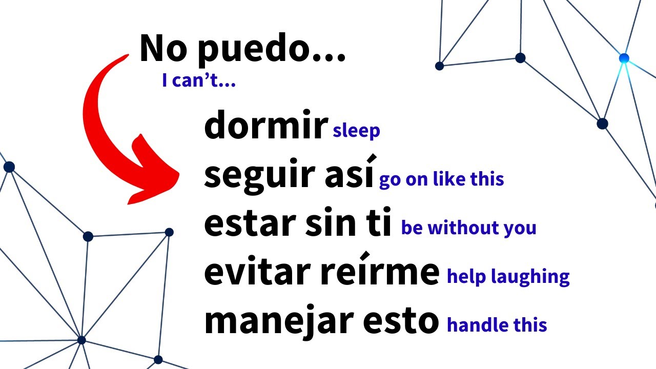 Learn sentences with NO PUEDO in Spanish
