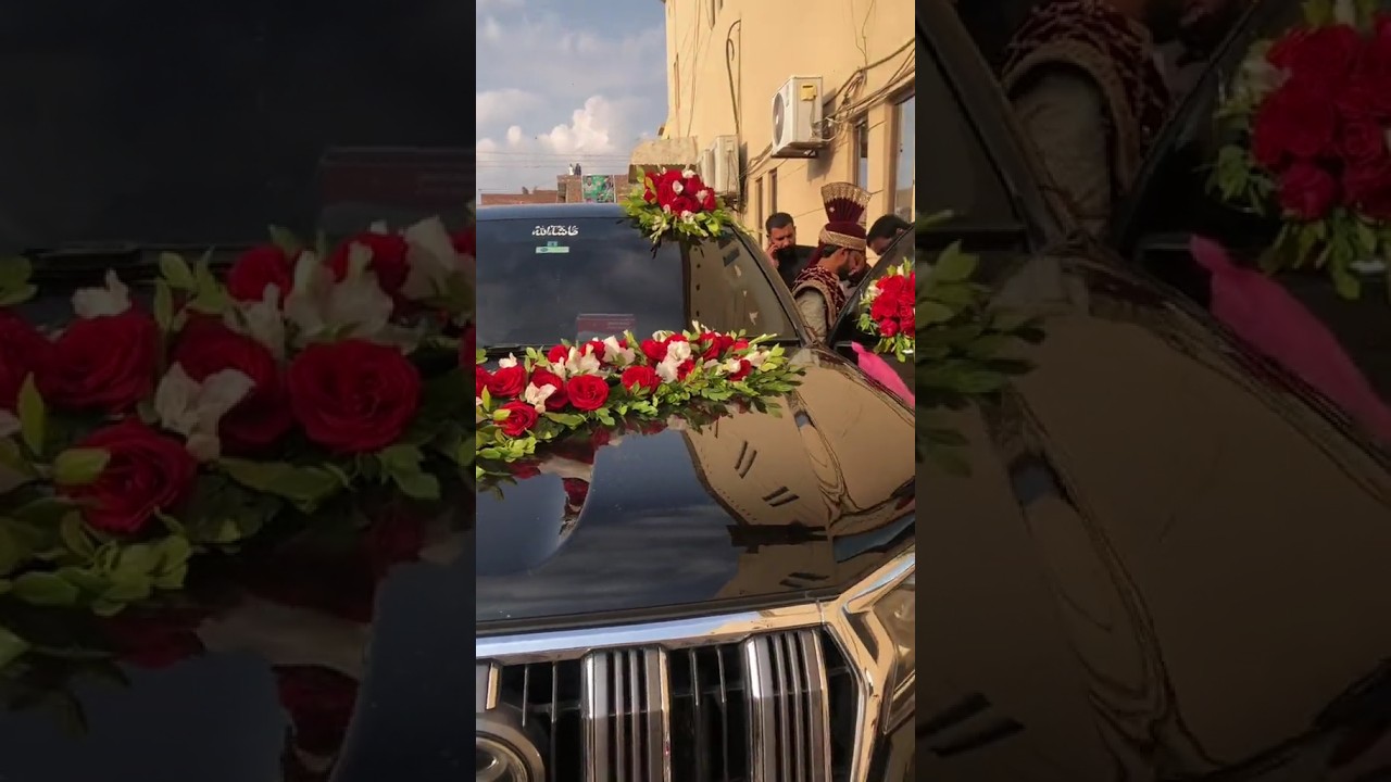 How to Decor Wedding Car with Fresh flowers |Bridal Car Decor |#weddingcar #decoration #shorts