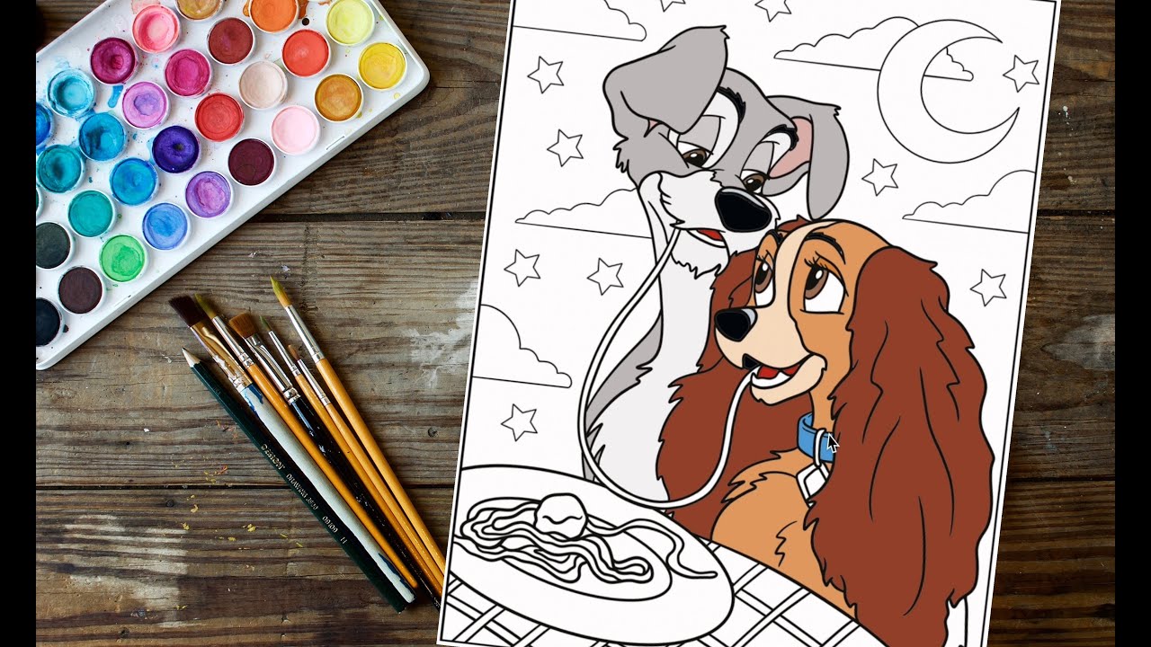 Coloring Lady and the Tramp: Soothing Spaghetti