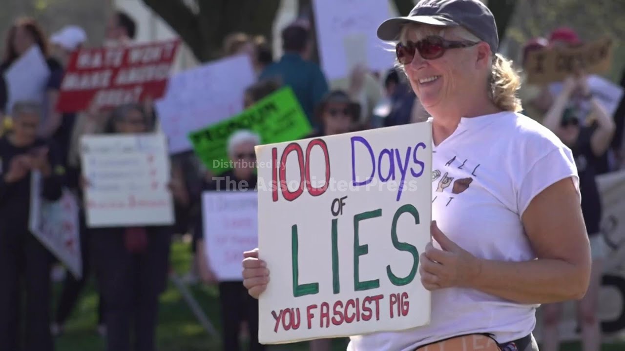 Over 1,000 protesters gather outside Trump rally in Michigan