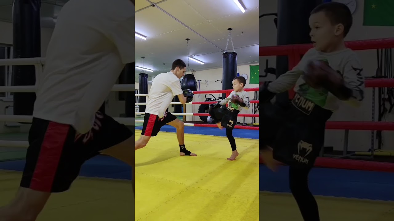 Лев 7 лет, тренировка, кикбоксинг 🥊 