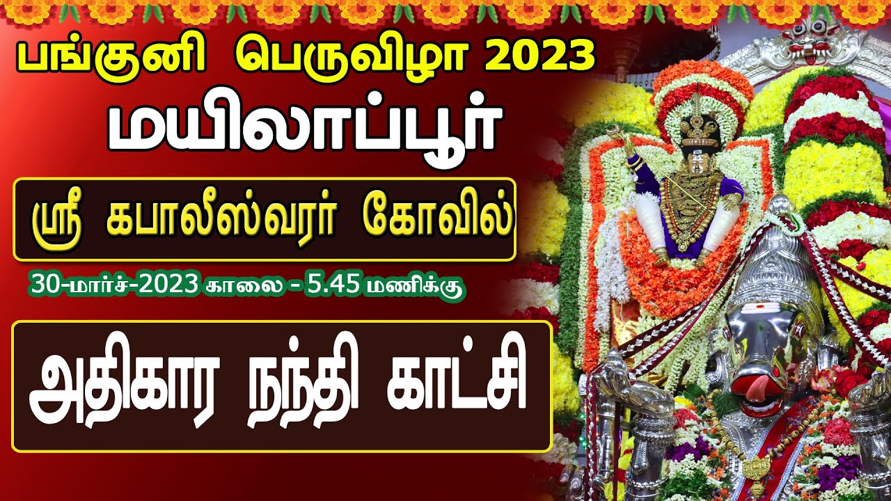 2023 Panguni Festival - Day 3 / அதிகார நந்தி / மயிலாப்பூர் கபாலீஸ்வரர் திருக்கோயில் பங்குனி திருவிழா