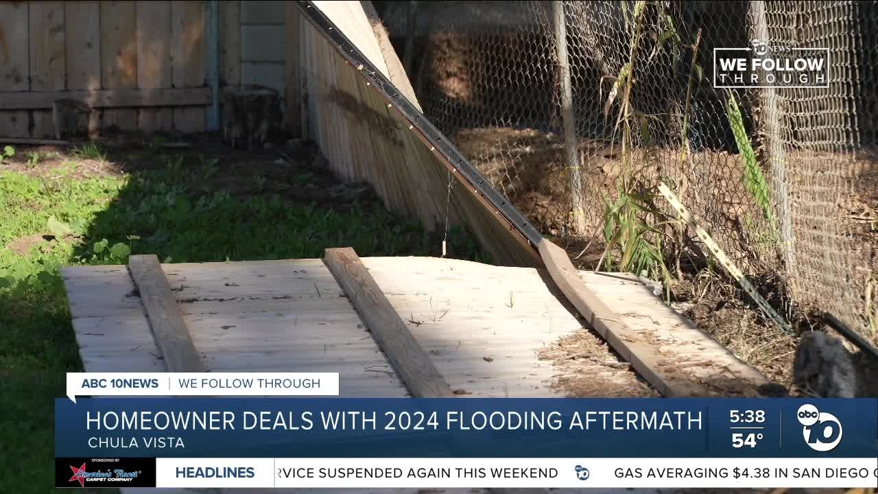 South Bay homeowner dealing with flooding aftermath