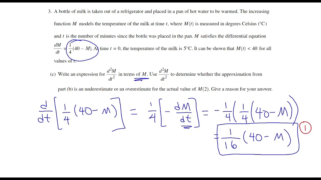 2023 AP Calculus AB FRQ #3 - Differential Equation