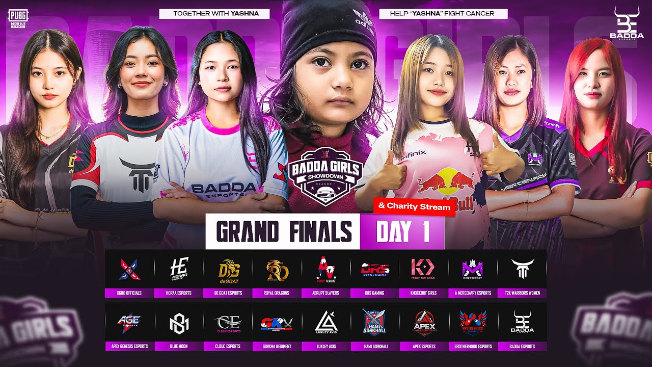 [NP] BADDA GIRLS SHOWDOWN S-1 | GRAND FINALS | DAY 1 | FT- #HORAA #DRS #T2K #ASL #BADDA #RD