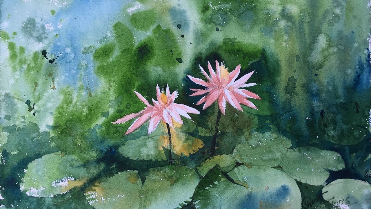 Water Lily, Watercolor Demonstration by Prashant Sarkar