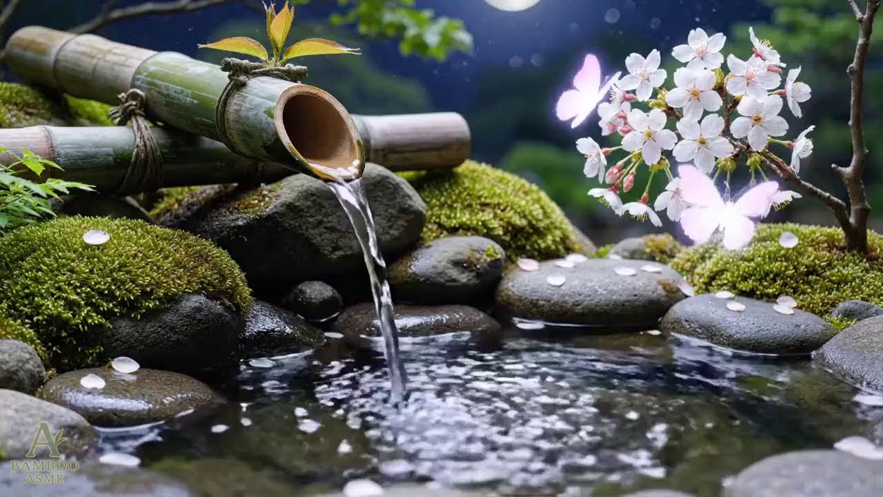 Calming Music & Bamboo Water Sounds 🌿 for Insomnia Relief & Stress Reduction