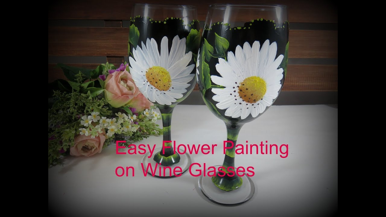 Easy Flower Painting on Wine Glasses | Flower Painting Tutorial | Aressa | 2019