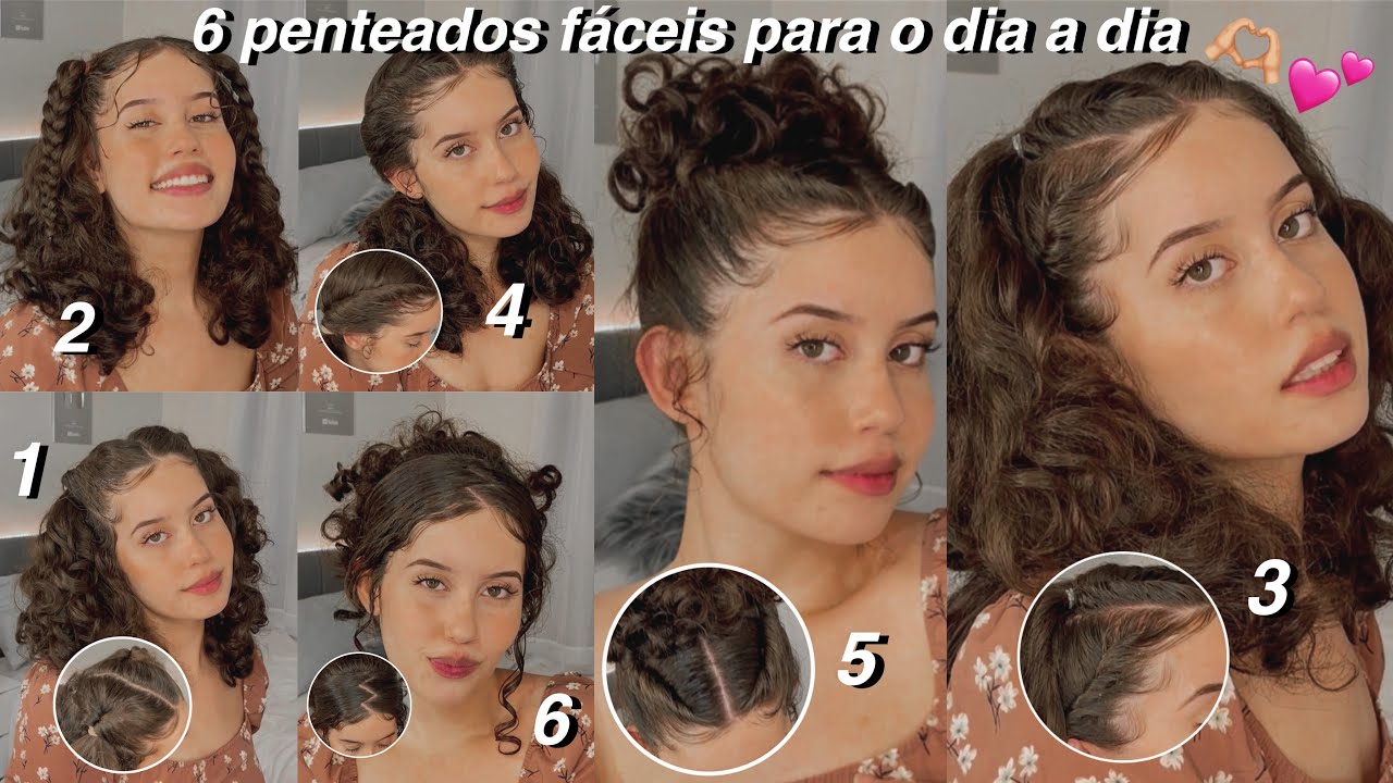 6 penteados fáceis para o dia a dia🫶🏼💕