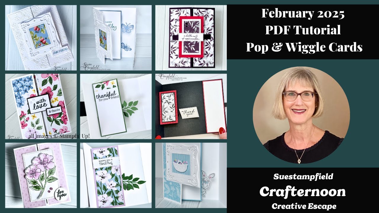 Six Amazing Pop & Wiggle Fun Fold Card from February Crafternoon. Cards that move!!