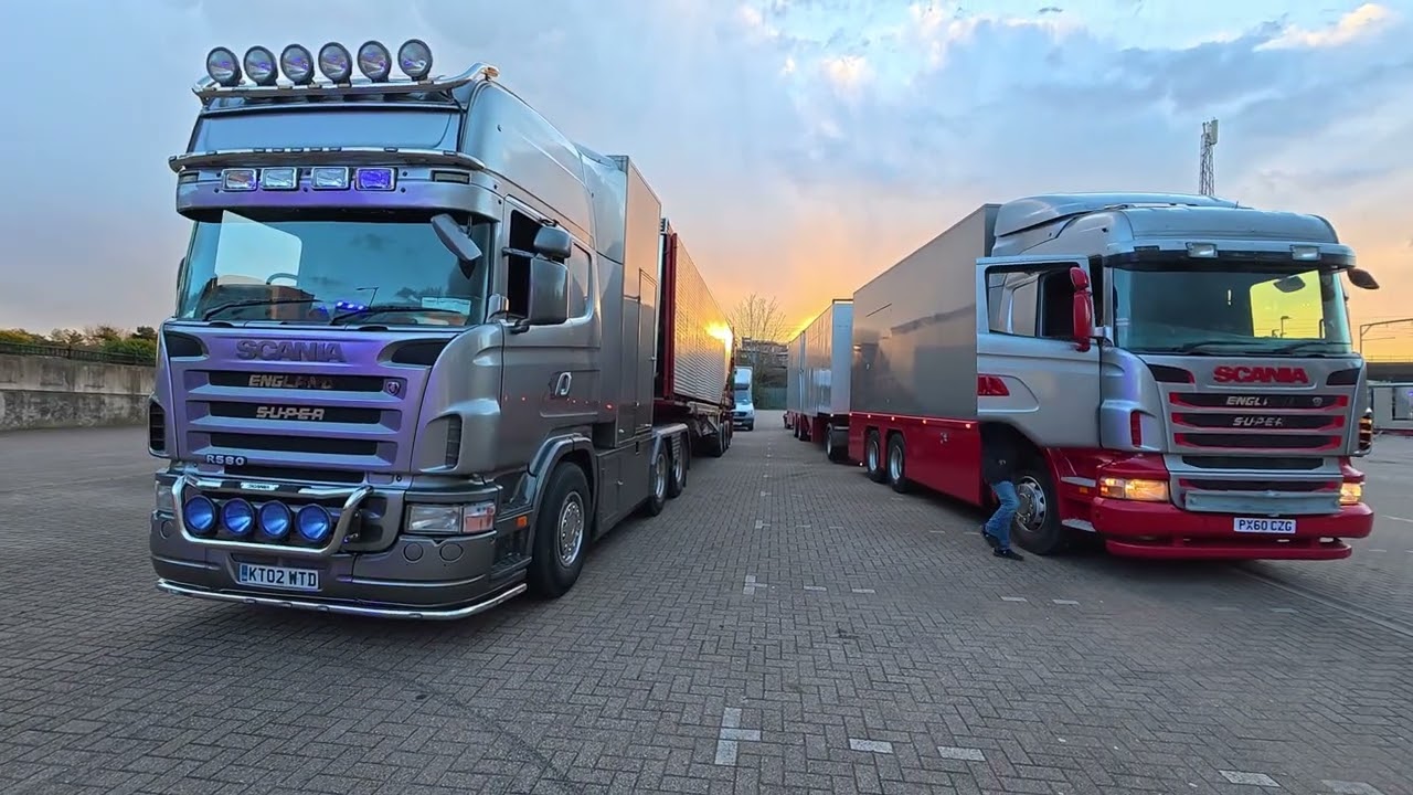 Watch The Funfair Transport Pulling Onto Peterborough Mart Fair 2026 Plus Build up