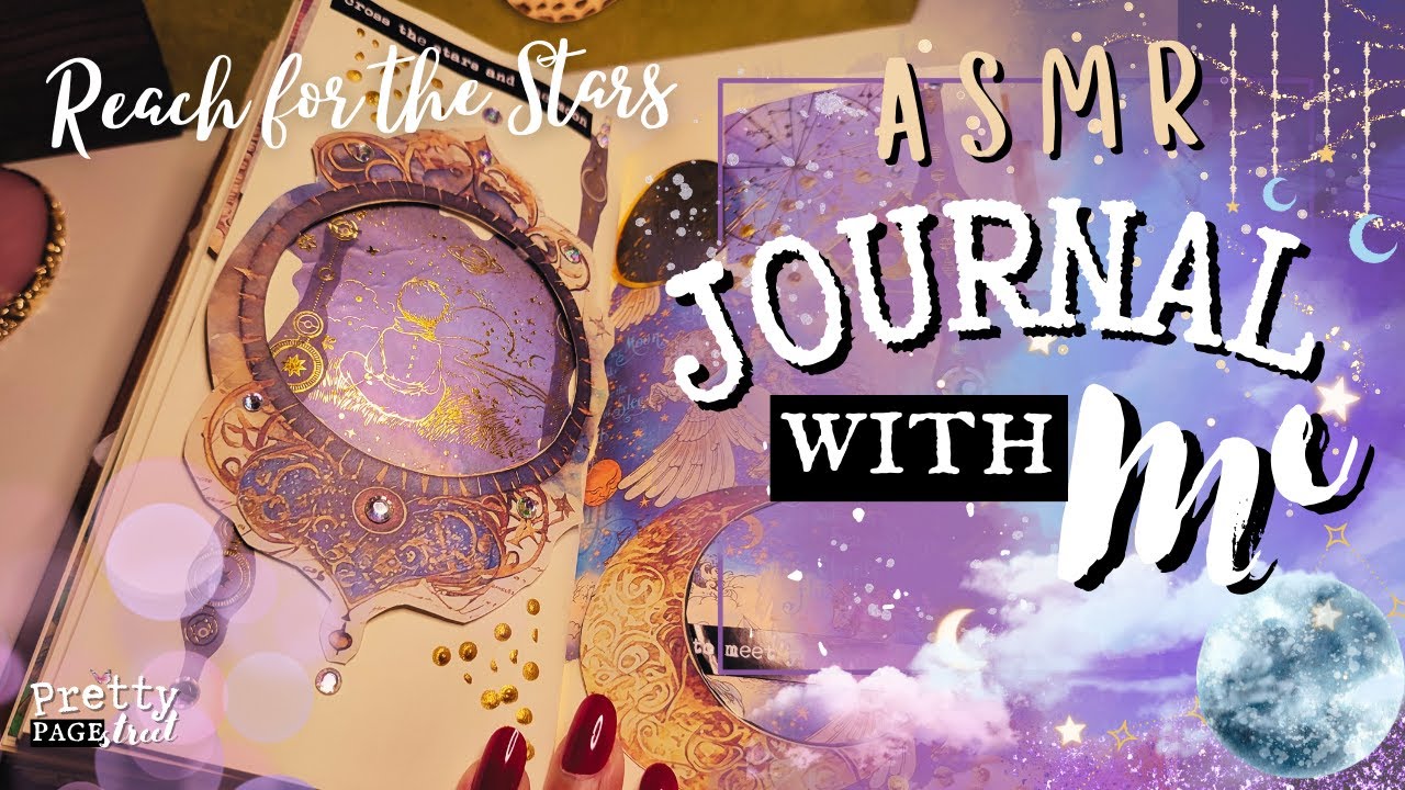 ASMR Starry Scrapbooking🌠 | Journal With Me | Paper Sounds Creative Journaling Ideas Relaxing