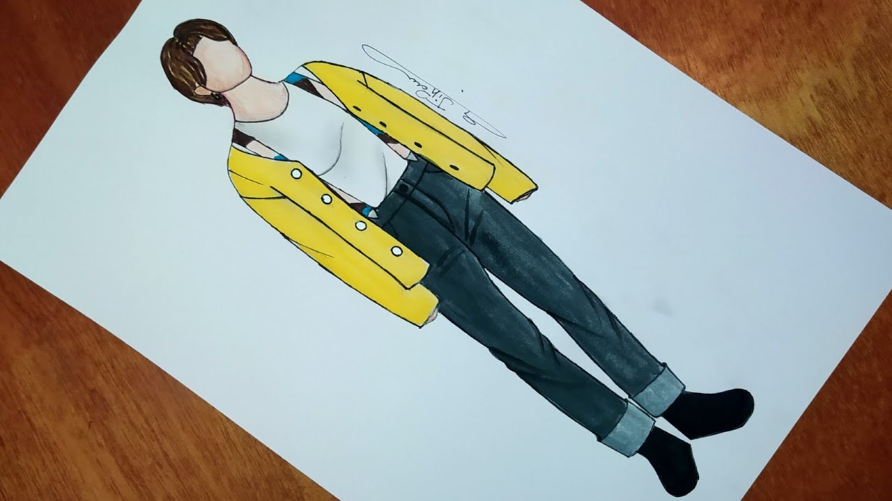 رسم أزياء جيمين من فرقة BTS خطوة بخطوة | dessin BTS