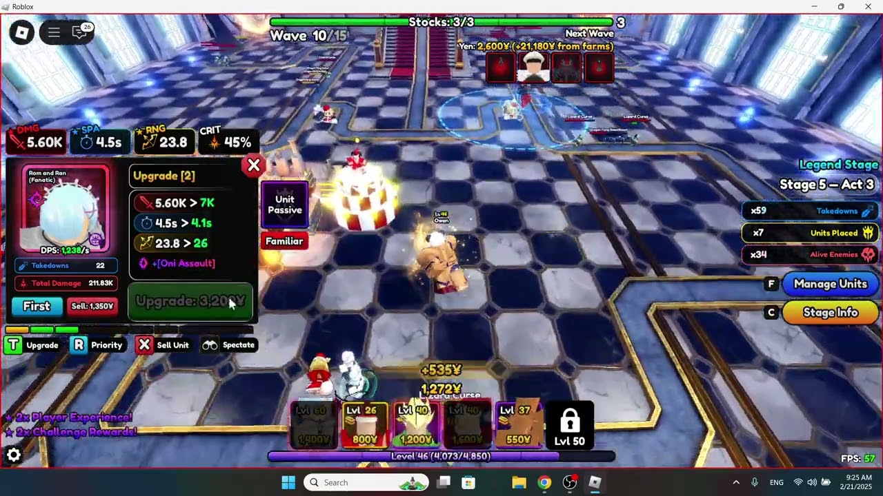 I Solo Legend Stage 4 Act 3 (Gilgamesh Boss) With ONLY 3 Unit 2 Farms&1DPS - ROBLOX ANIME VANGUARDS
