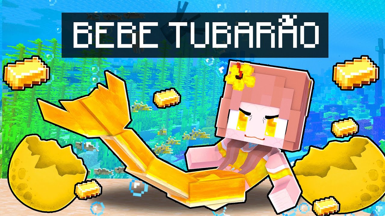 NASCI como BEBÊ TUBARÃO de OURO no MINECRAFT!