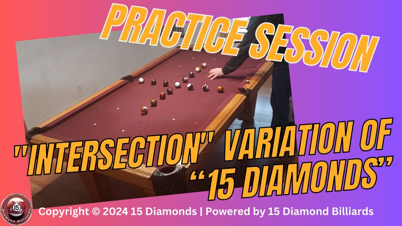 Practice Session for the "Intersection" Variation of "15 Diamonds" Pool Game - Single Player
