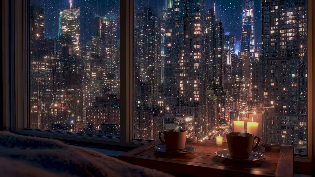 Urban Heavy Rain at Night | Peaceful City Ambience for Deep Sleep
