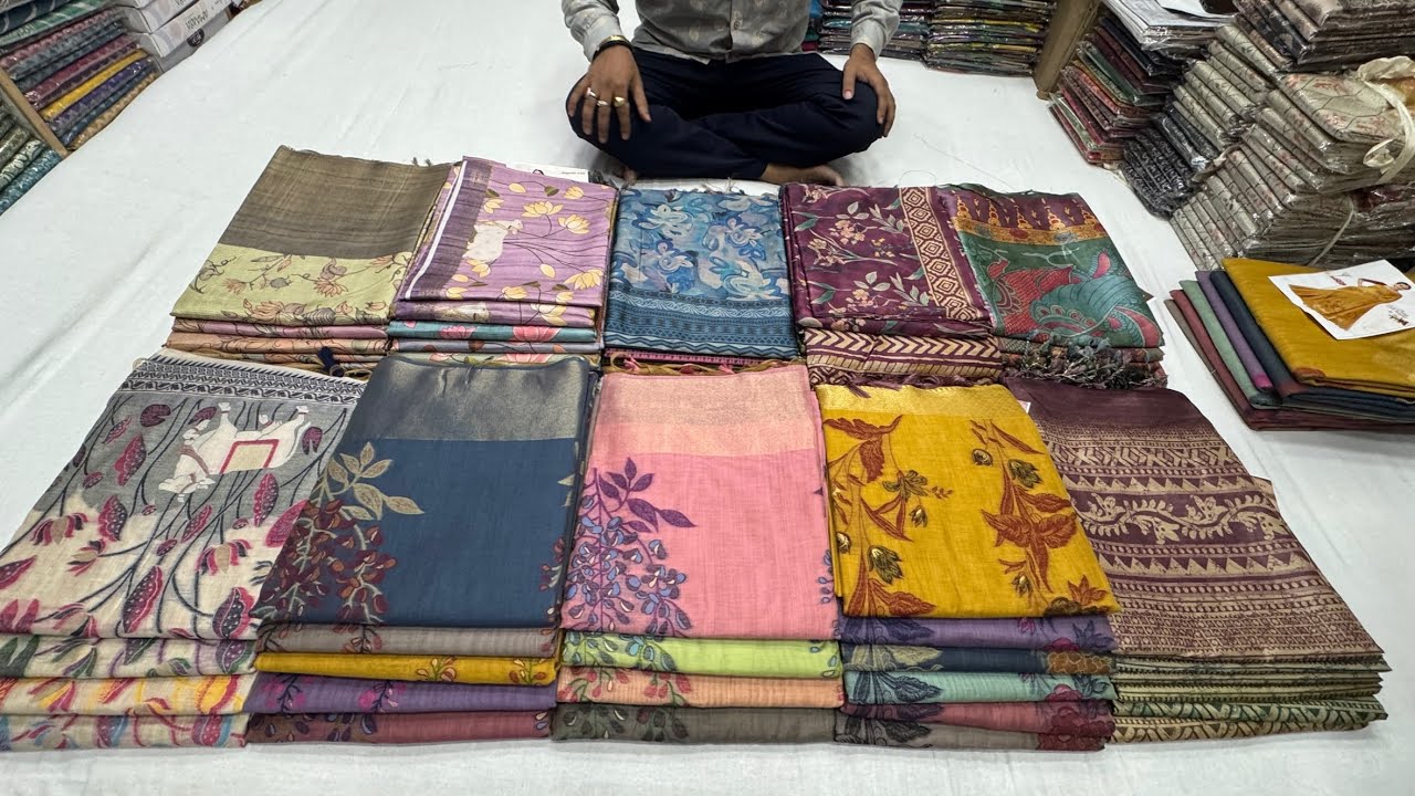 Chickpet Bangalore Wholesale Munga Cotton & Tussar Silk Sarees | New Collection | Courier Available