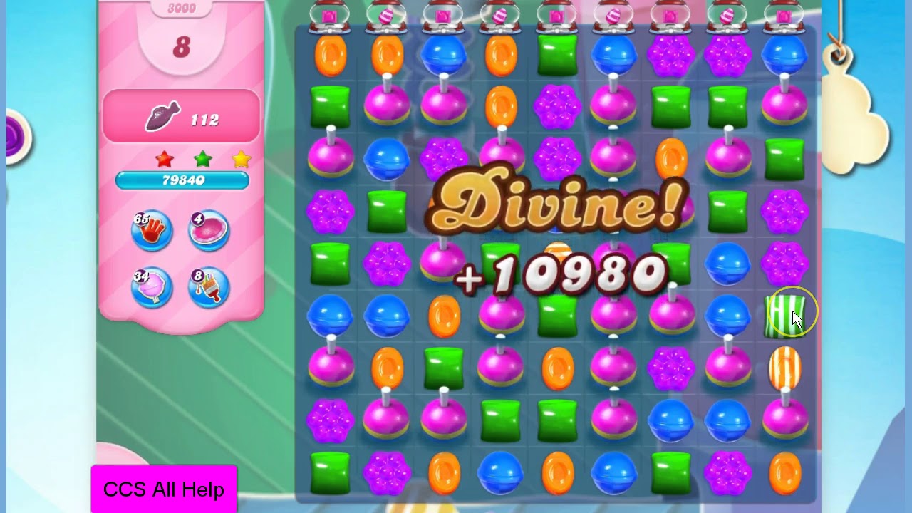 Candy Crush Saga Level 3000 NO BOOSTERS Cookie