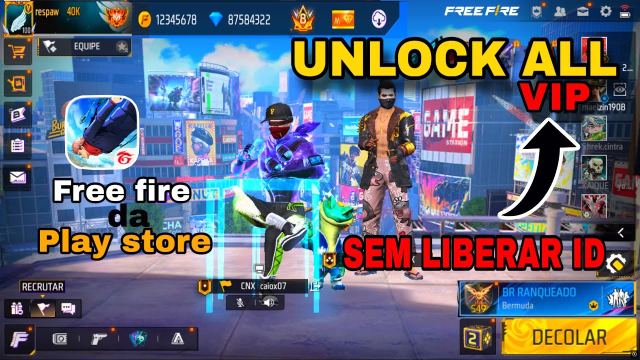 INCRIVEL SAIU! UNLOCK ALL  SEM LIBERAR ID ATUALIZADO  (TUTORIAL ANDROID E IOS ) LINK DIRETO_FREEFIRE