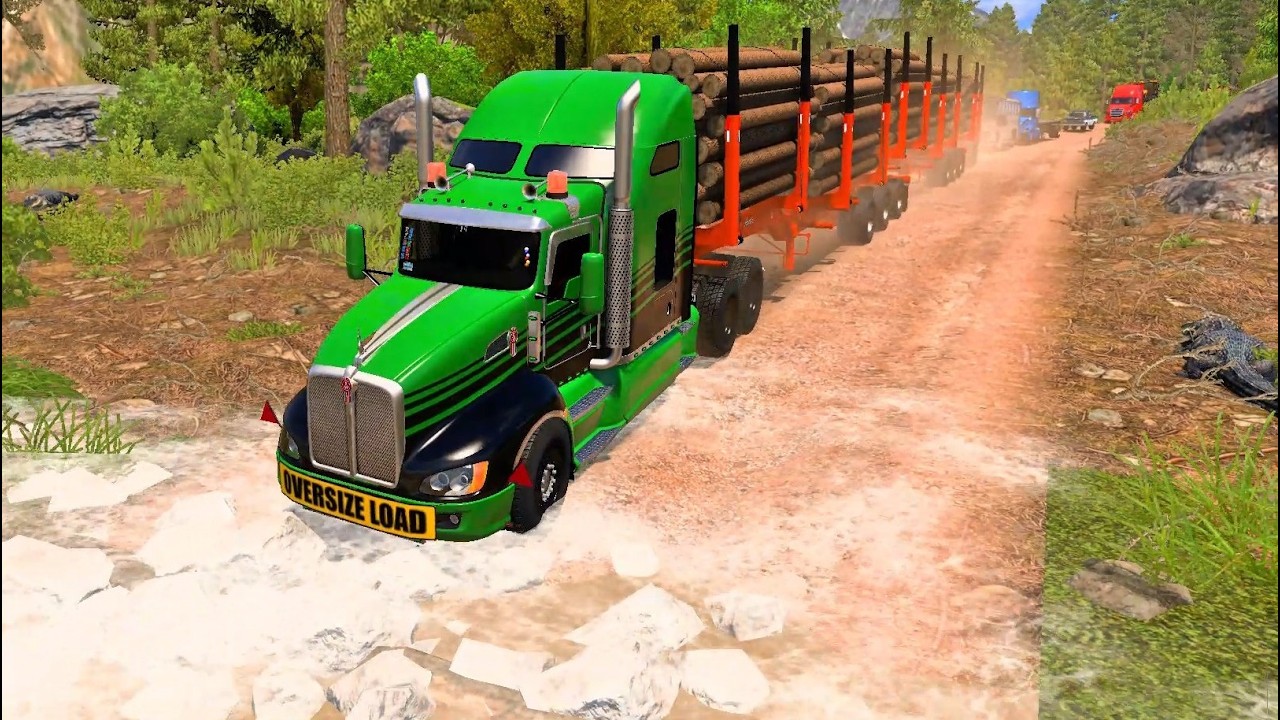 Truck: Haterbilt 389. Trailer: Doble tronquero. Carga: troncos - ATS 2026 03 16 16 55 23